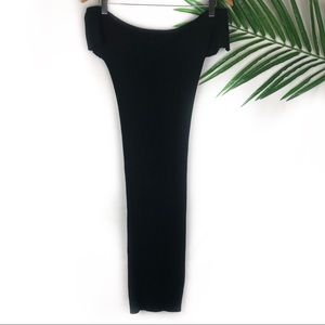 Ambiance Ribber Off the Shoulder Midi Dress Black